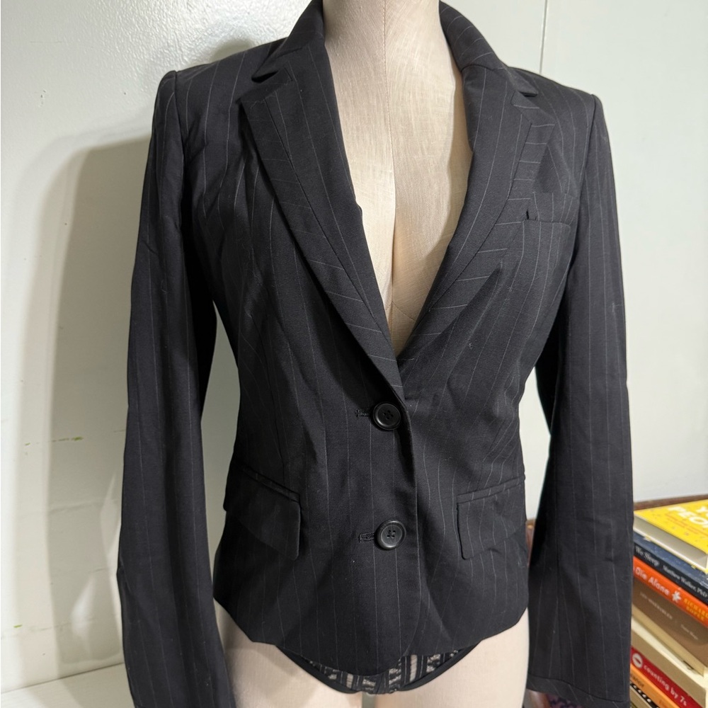 Banana Republic Charcoal Pinstripe Blazer